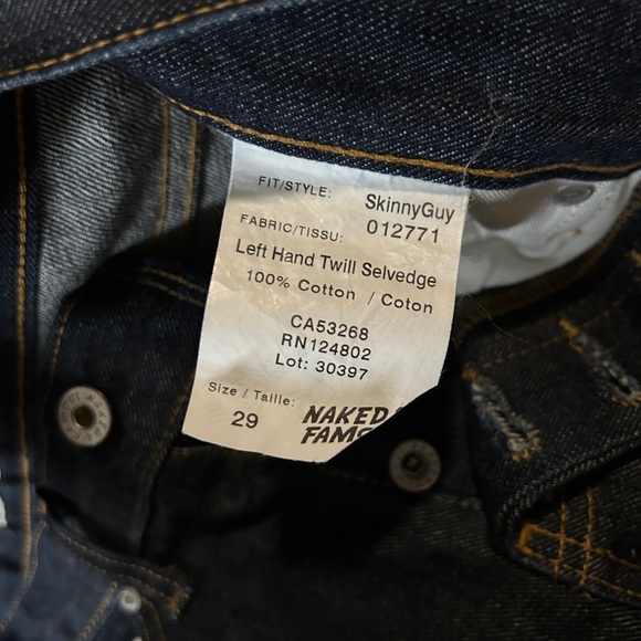 Naked and Famous Jean Skinny Guy - Left Hand Twill Selvedge - Picture 3 of 3